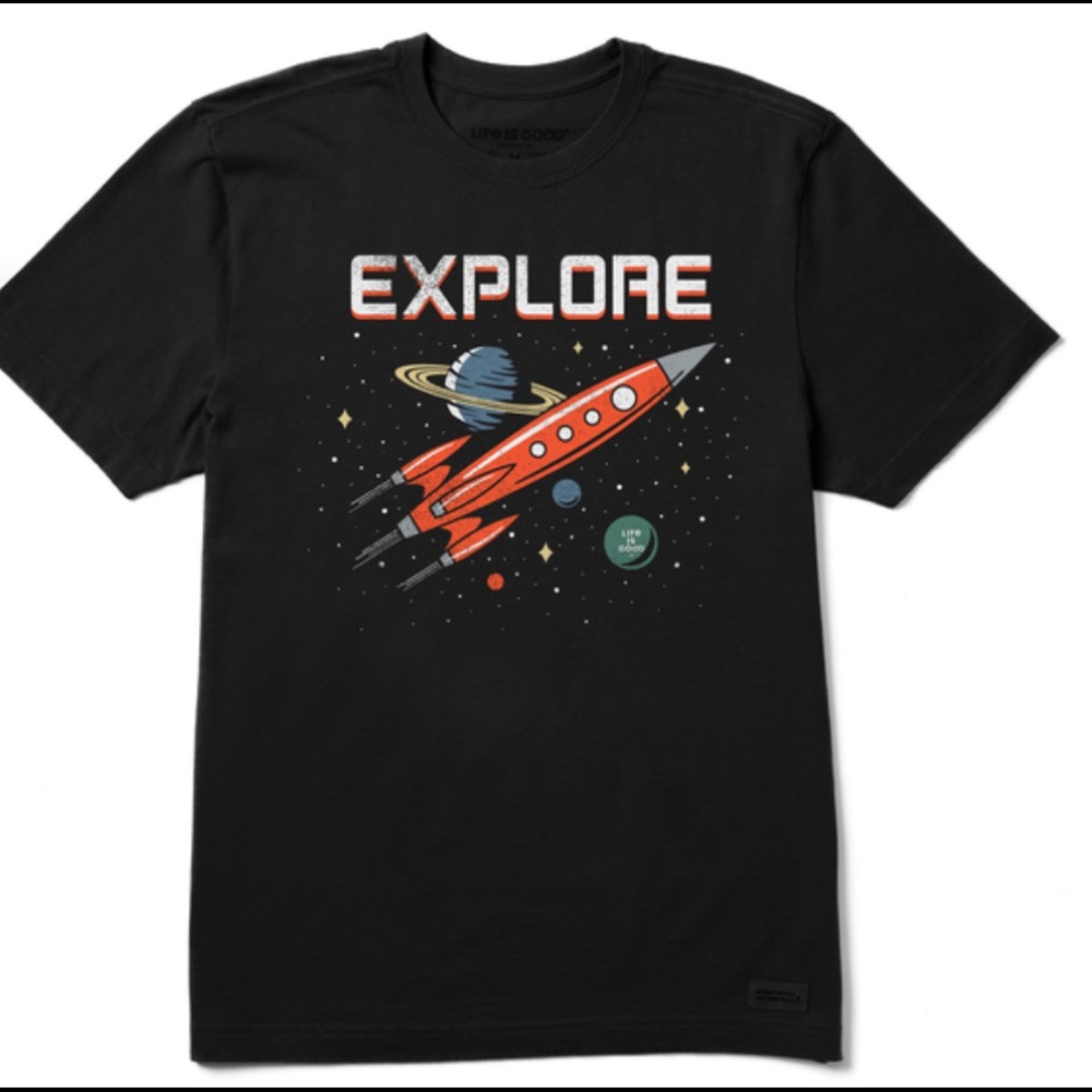 NWT $29 MEN'S EXPLORE SATURN SHORT SLEEVE TEE by Life is Good L 🎁